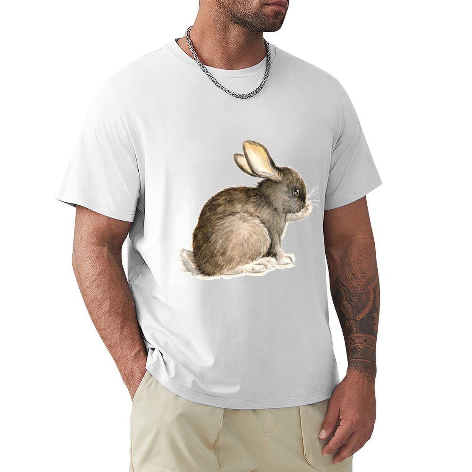 The black bunny TShirt hippie clothes plain designer t shirt men S