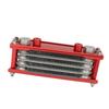 17PCS Motorcycle Oil Cooler Radiator Set Aluminum 4 Row Engine Oil Cooling Kit Replacement for Monkey 125cc‑140cc Red