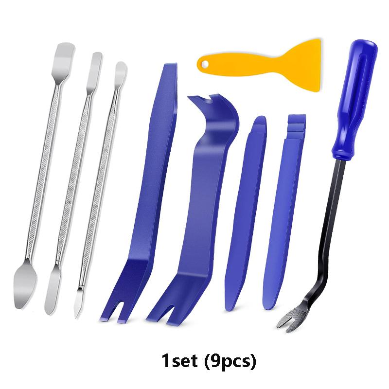 Auto Trim Removal Tool Kit No-Scratch Pry Tool Kit for Car Door Clip Panel Audio Dashboard Dismantle Metal Prying Tweezers