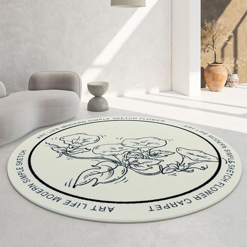 Soft Round Imitation Cashmere Carpets Modern Decoration Living Room Sofas Rugs Simple Home Bedroom Carpet Large Area Lounge Rug