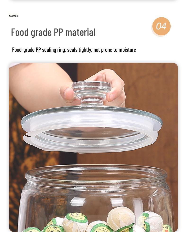 Large Glass Food-Grade Storage Jar for Dried Tangerine Peel and Tea Sealed for Freshness