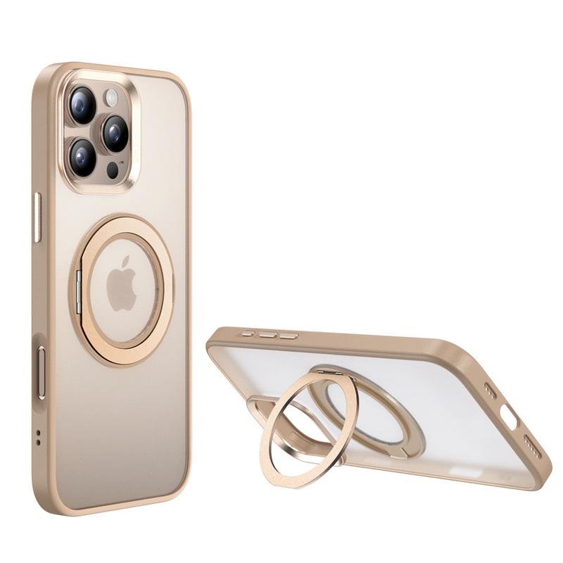 Obrotowy uchwyt 360 stopni Magnetyczne etui na tył Dla iPhone 16 15 Pro Max 14 Pro Miękkie krawędzie Odporne na wstrząsy Przezroczyste Matowe etui na telefon