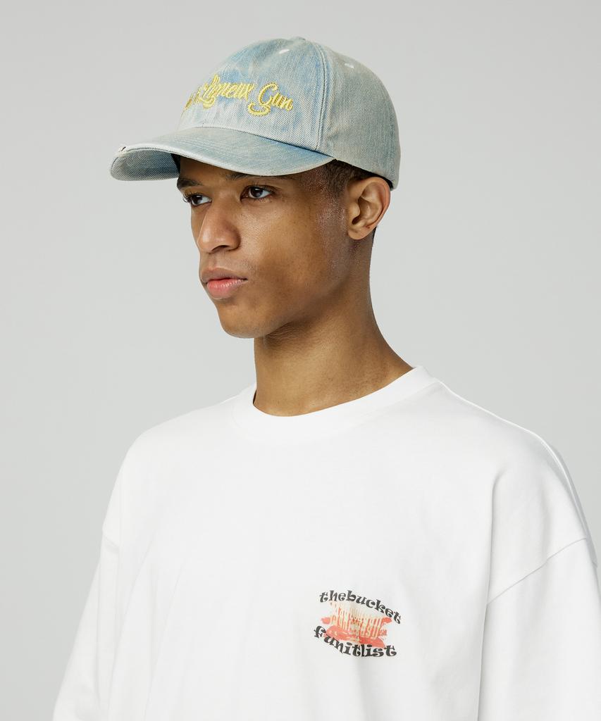 MAGOODGAN Headwear 9317 Chain Embroidered Light Indigo Denim Ball Cap