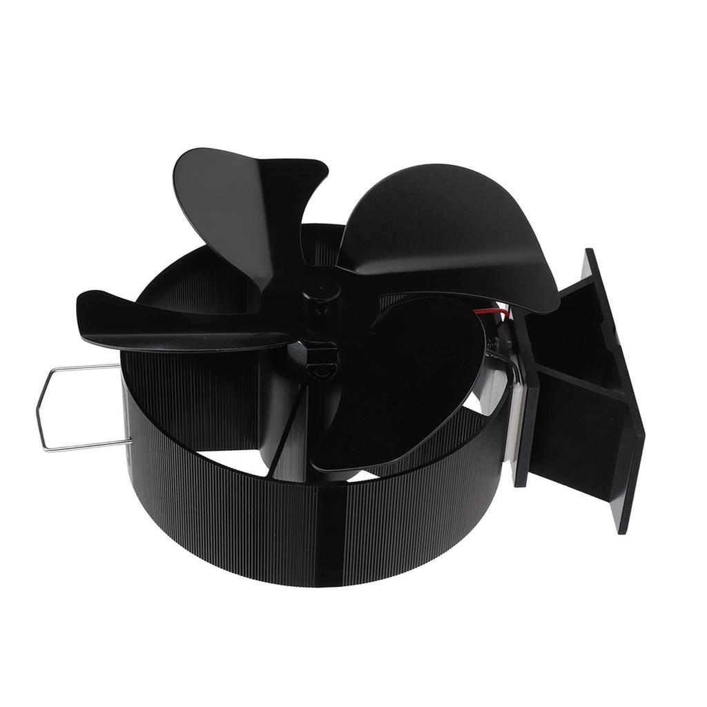 Heat Powered Stove Fan Aluminum Alloy 4 Blades Strong Wind Fireplace Fan for Home