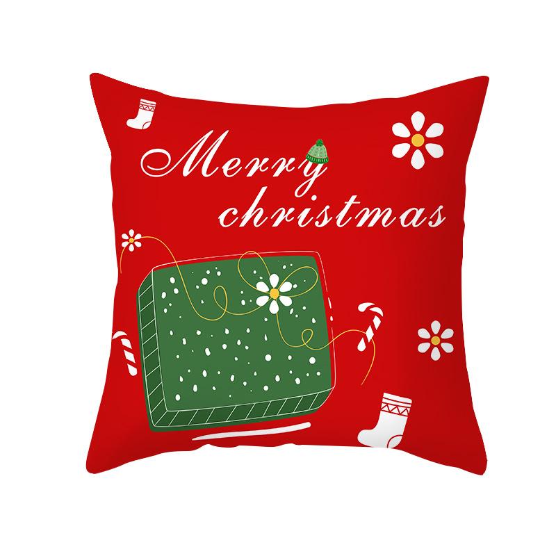 New Christmas Pillow Case Printed Peach Skin Living Room Bedroom Sofa Cushion Home Pillow Case