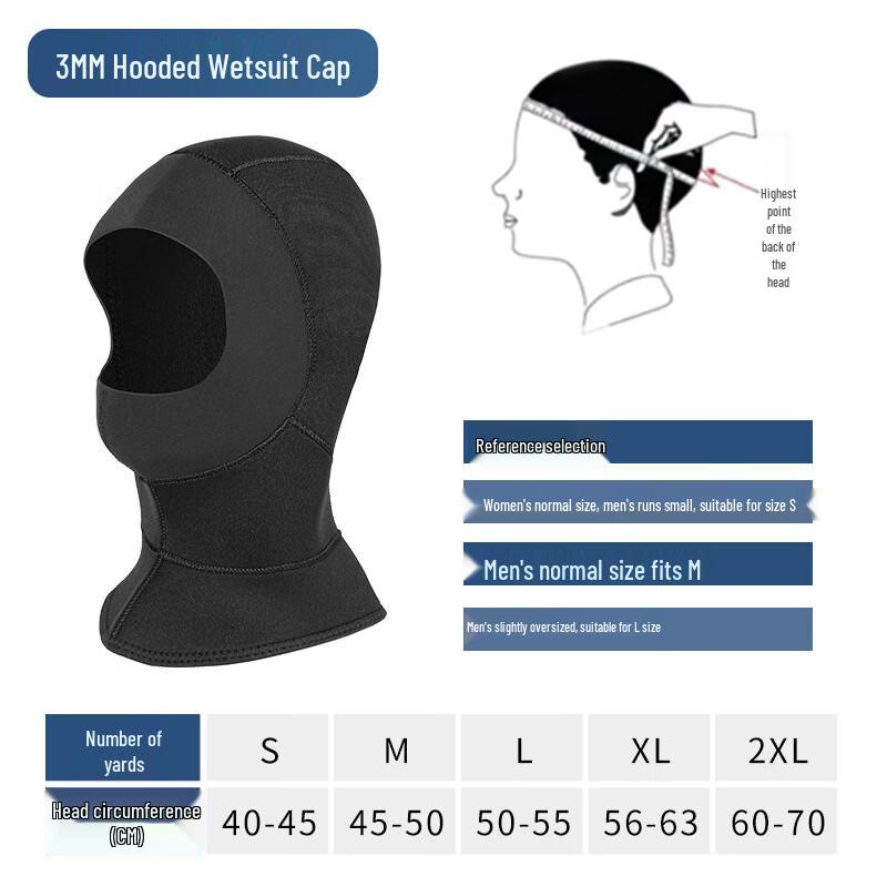 

3mm Neoprene Thermal Diving Hood with Shoulder Wrap