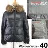 DUVETICA Women’s Down Jacket Size 40 Black Fur Trim Hood Removable Made In Bulgaria(USED)