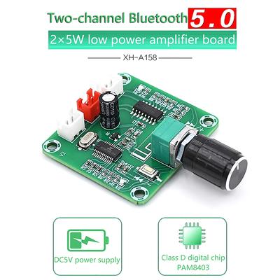 Xh-A158 Ultra Clear Bluetooth 5.0 Audio Power Amplifier Board Small Power Pam8403 Diy Wireless Speaker Amplifier Board 5W*2