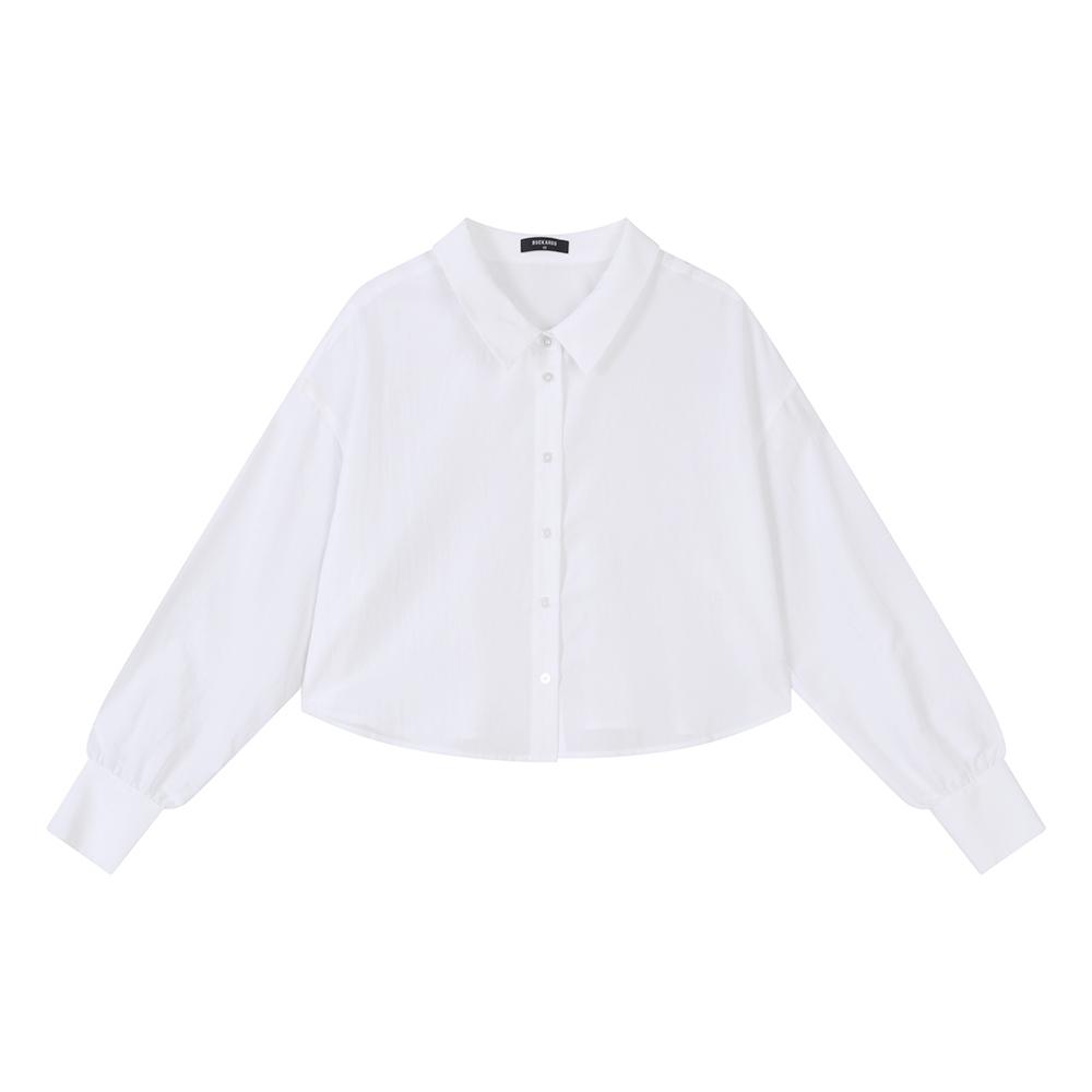 Burkeru Women S Crop Shirt White White_S