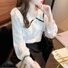 Doll Collar Long Sleeved Chiffon Shirt for Women Autumn Temperament Top Chic Shirt