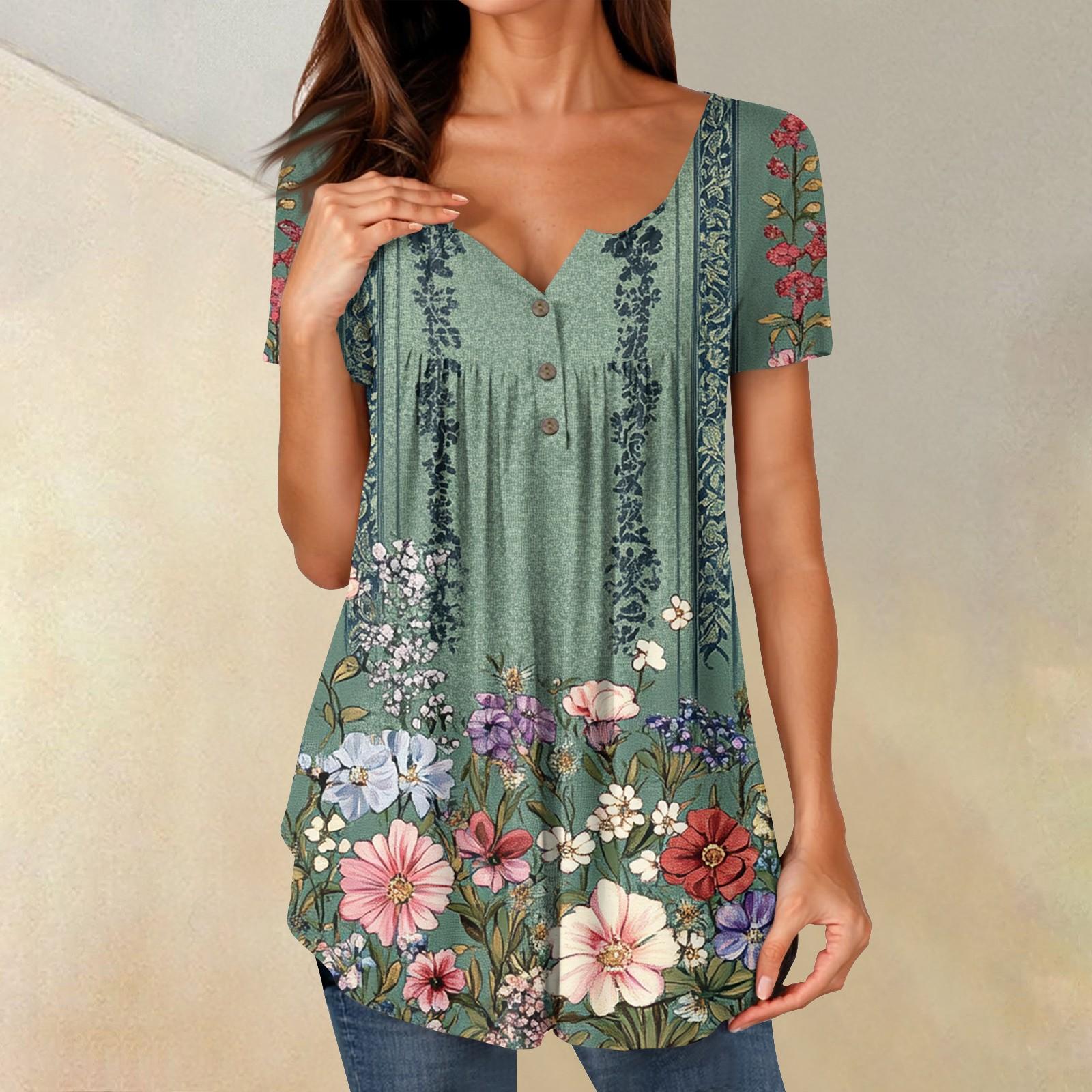 

Женские туники, топы, нарядные, повседневные, летние, рубашки с коротким рукавом, свободный крой, плиссированный топ в стиле бохо XXXXXL