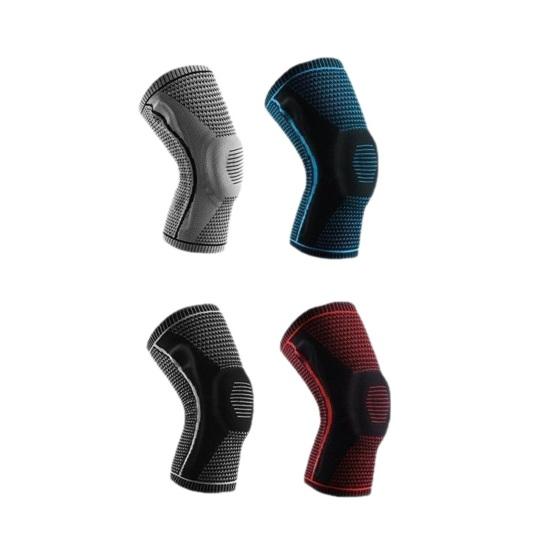 Kniebandage mit Silikon-Patellaplatte Damen Herren Sommer Meniskusriss Verletzung Erholung Gelenkschmerzen Laufen Sport Kniebandage Kompressionshülse