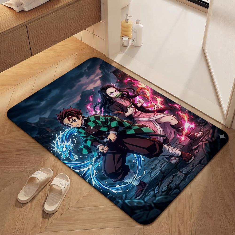 Demon Slayer Swordsmen Trio Patterned Rug Durable Easyclean Carpet For Bedroom Study Home Party Decor Birthday Gift