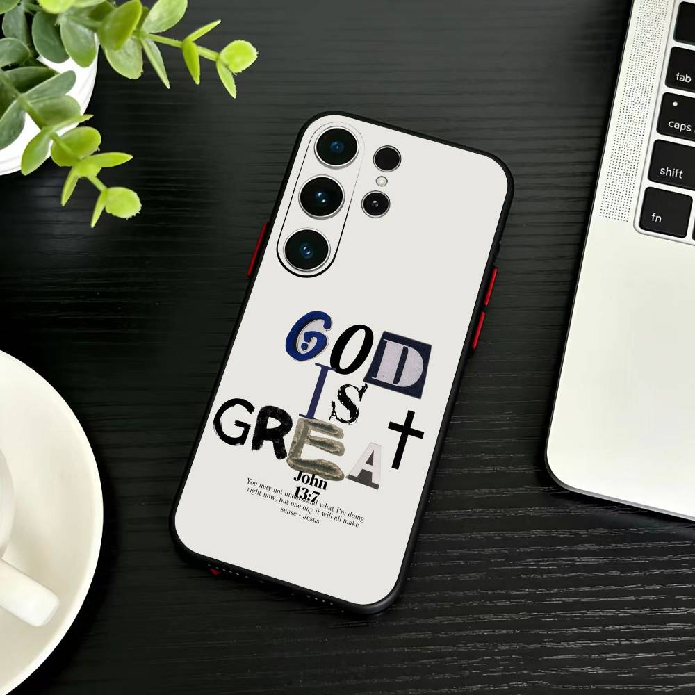 Bible Verse Jesus Christ Christian Phone Case For Samsung S26,S25,S24,S23,S22,S21,S20,Plus,Fe,Lite,Others Black Cover