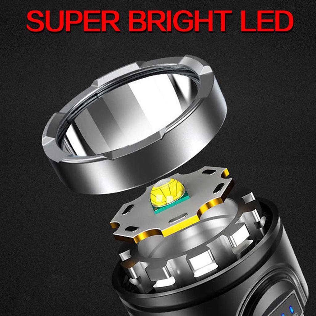 USB Rechargeable Flashlight 500LM Waterproof COB Lampwick Portable Handheld Flashlight for Outdoor Camping Hiking Fishing