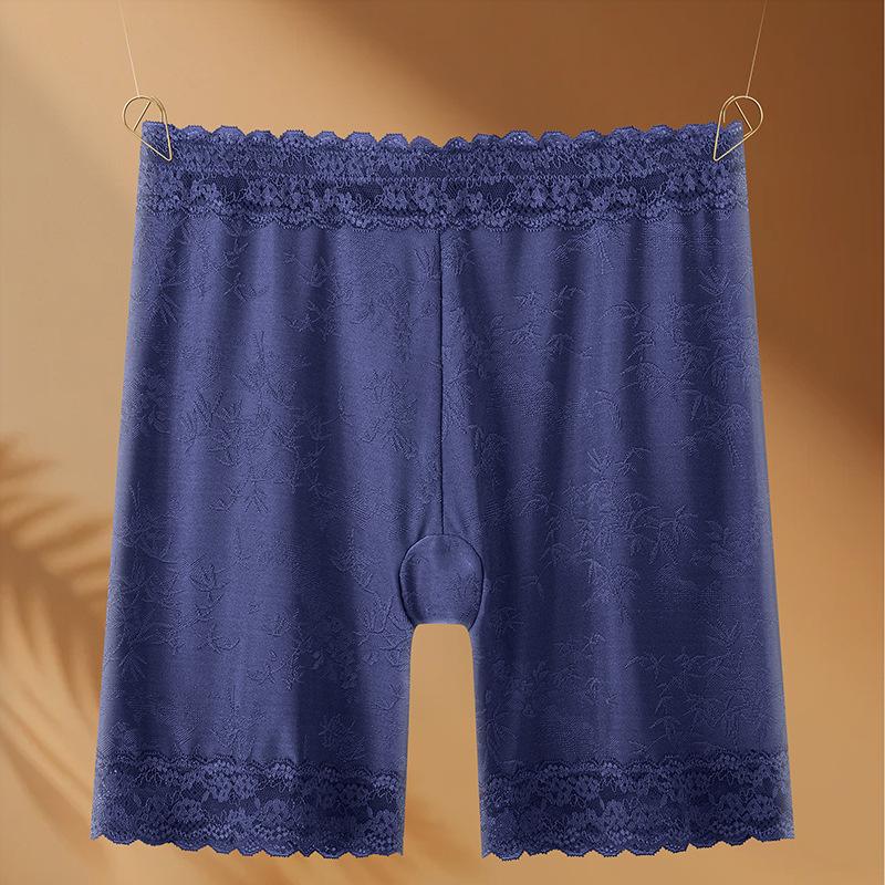 Plus Large Size Female Spring and Summer Lace Anti Wear High Waist Safety Leggings