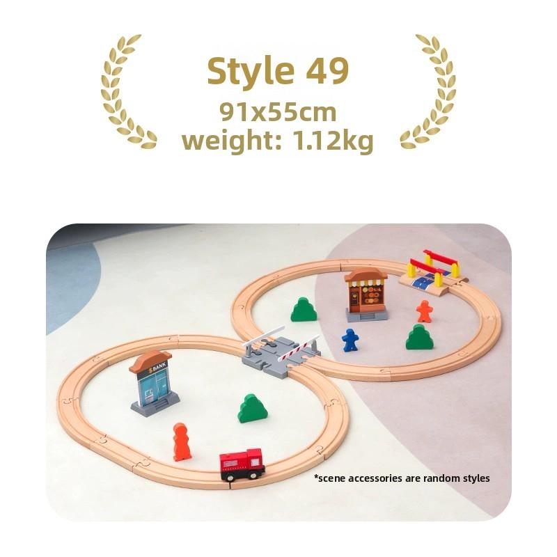 All Kinds of Wooden Track Set Wooden Railway Train Tracks Compatible with All Brands Wood Tracks Train Toys for Kids Gifts