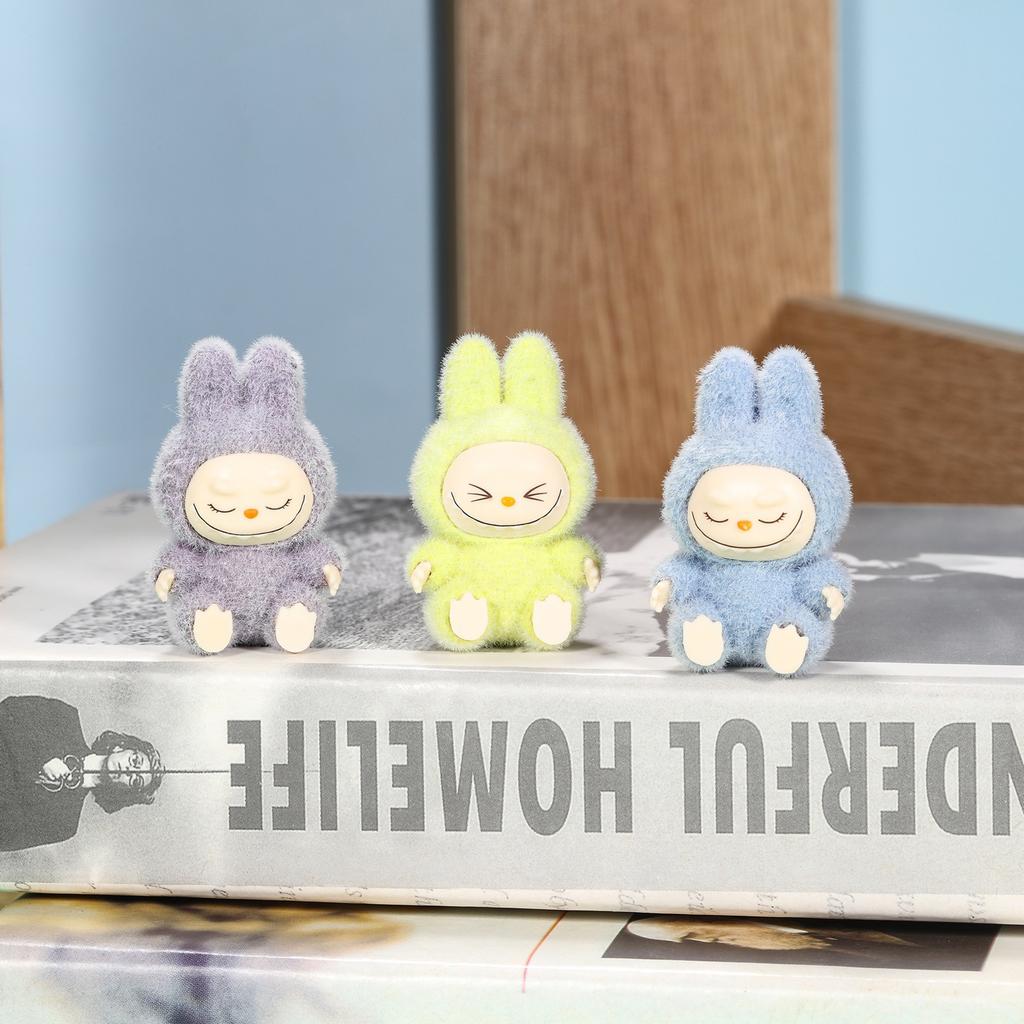 4Pcs Labubu Plush Toy Kawaii White Labubu Stuffed Plushies Toys for Pillow Children Key Chain Accessories Doll Toys 4cm