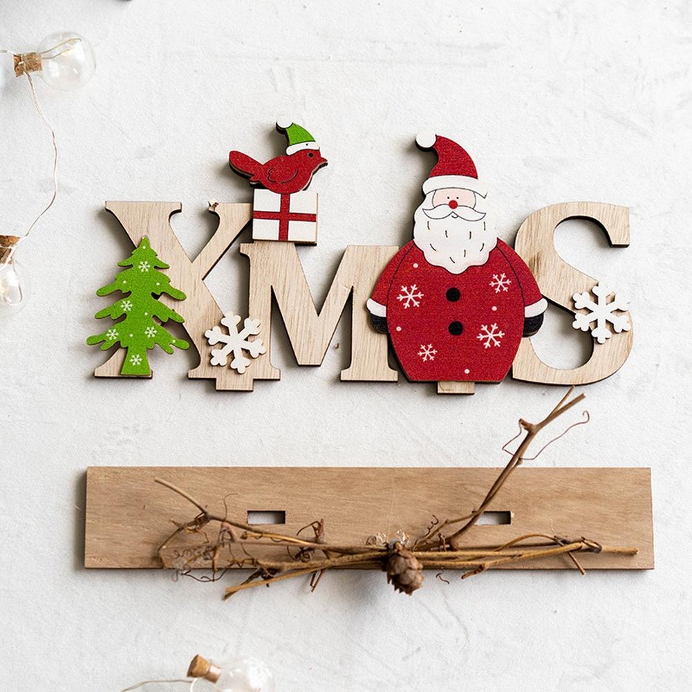 Wooden Santa Claus Snowman Ornaments Christmas Decorations For Xmas Tree Hanging Pendant Table Decor Navidad