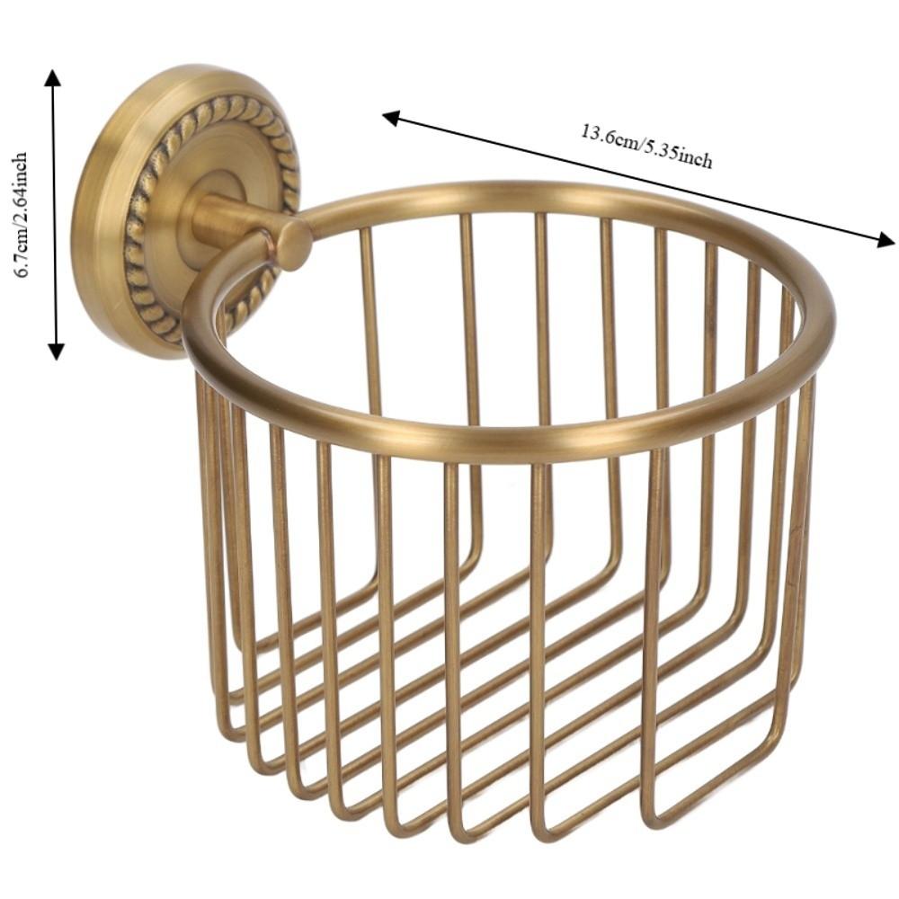 Copper Toilet Paper Rack Hollow Out Tissue Roll Basket Tissue Dispenser Home Apartment Dorm