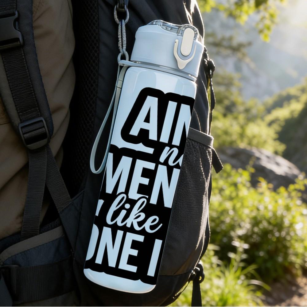 1PC Aint No Mentor Like The One I Got 750ml Color Plastic Sports Water Bottle Leakproof Flip Straw Lid Suitable for Sports Office Home Use
