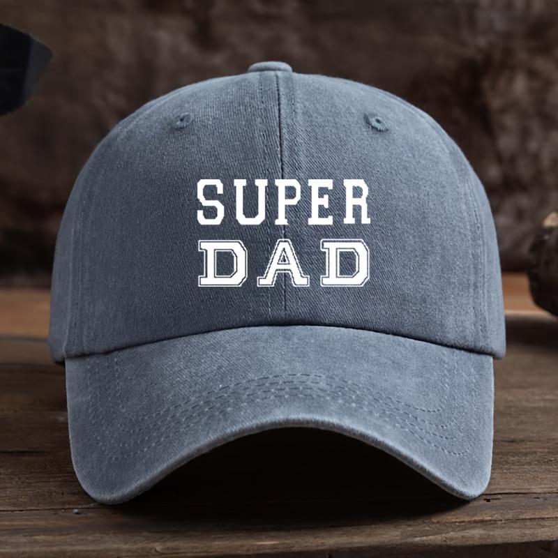 Super Dad Letter Print Baseball Hat Fashionable Versatile Peaked Cap Outdoor Men's Hat Trend