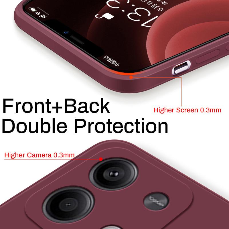 For Redmi Note 13 Case Square Liquid Silicone Soft TPU Cover For Xiaomi Redmi Note 13 Note13Pro Plus Redmi Note13 Pro 4G Phone Cases