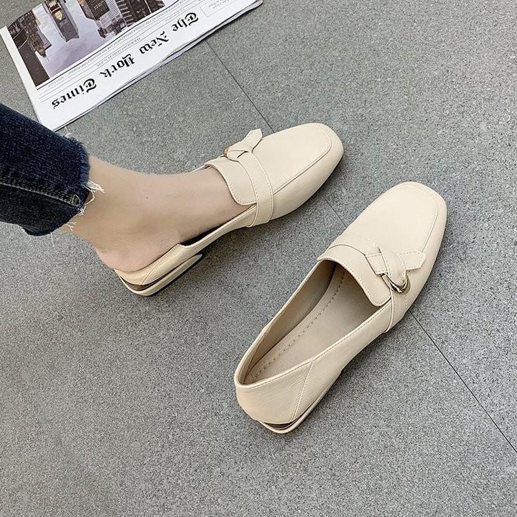 Single Shoes Women's New Spring and Autumn 2025 Versatile Low-heeled Black Soft-soled Loafers British Style Medium-heeled Small Leather Shoes