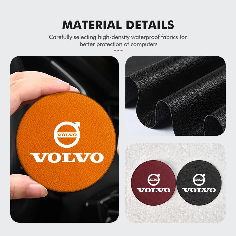 For Volvo 2pcs Silica Gel Car Coaster Water Cup Holder Anti Slip Pad Mat Xc60 Xc90 V40 V60 S60 V50 V90 S80 C40 XC40 V70 XC70 C30 CT9