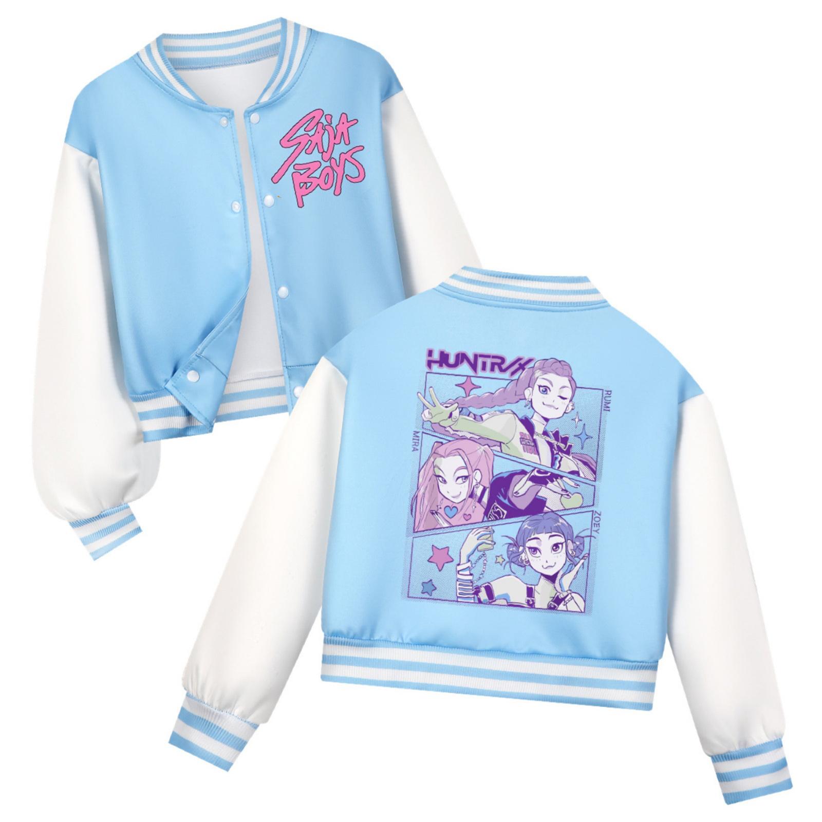 

Children s Fashion Casual Long Sleeve Hooded Witch Group Printed Jacket 160