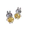 Citrine Stud Earrings: S925 Silver with Natural Design