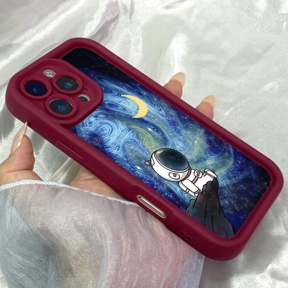 JT111 Cartoon Astronaut Adventure in Space for iPhone 17 16 15 Pro Max Samsung S26 S25 S24 Ultra A17 A16 A07 A56 Xiaomi 15T Redmi 15c 14 Soft TPU Case