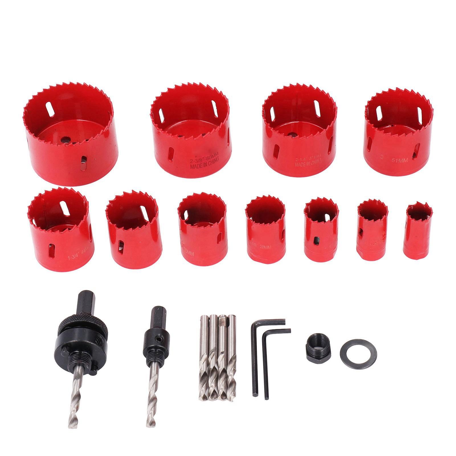 

Набор из 18 биметаллических кольцевых пил с оправками, сверлами, кольцевыми пилами для мягкого металла, дерева, пластика, доски