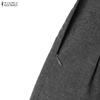 ZANZEA Women Short Sleeve Cropped Tops and Long Pants Two Piece Suit Sets