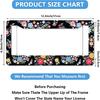 Floral License Plate Frame,Colorful Flowers Cute License Plate Frame 2 Pack Car Accessories Aluminum License Plate Covers for Men Women 2 Holes with