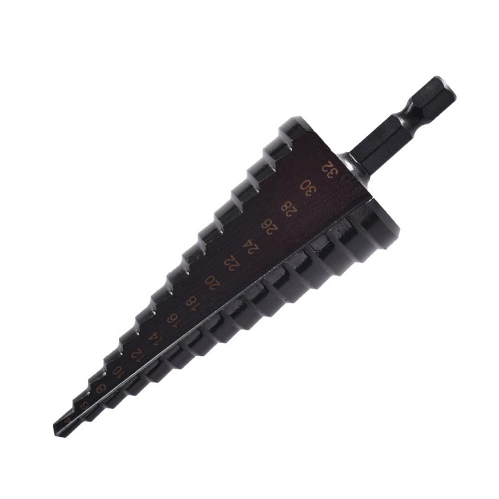 4PCS HSS Cobalt Stepped Drill Bit Set Practical Black Nitride Coated Metal Drilling Bits Kit for