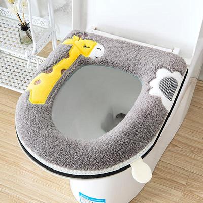 Zimu Thickened Plush Zipper Toilet Seat Cover