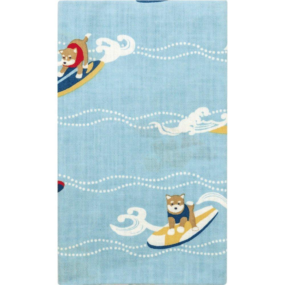 Hamamonyo Tenugui hand Mameshiba Surfing Blue (Japanese towel) - -