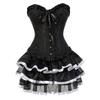 Damen Rüschen Split Formwäsche Set Formendes Korsett Oberteil Und Kurzer Rock Bodyformer