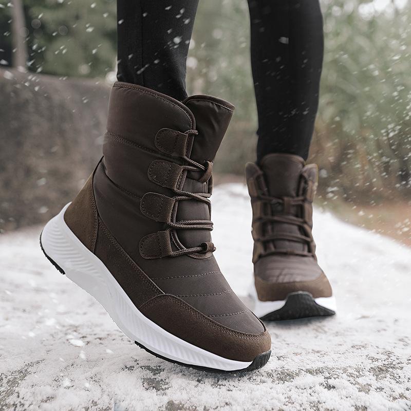 Women's Winter Warm Snow Boots High Top Tall Faux Fur Lining Waterproof Ankle Boots Anti-slip Outdoor Shoes Zipper Hiking Mountaineering Sports Boots