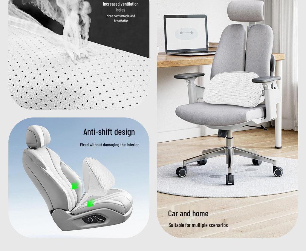 Tesla Lumbar Support Cushion for Model Y/3/S – Backrest Pad for Enhanced Comfort