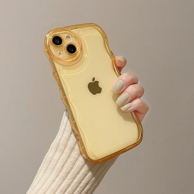 

Модный волнистый прозрачный силиконовый чехол для телефона для Iphone 12 13 11 Pro Max X Xr Xs Max яркий цвет, мягкий противоударный чехол-бампер