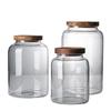 Large Capacity Acacia Wood Glass Storage Jar for Kitchen