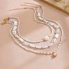 Pearl Shell Multilayer Necklace With Handmade Design For Women