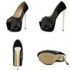 Fashion Black Rivet Design Ultra High Heel Women Pumps Sexy Peep Toe Thin High Heels Platform Stiletto High Heels Nightclub Dress Shoes