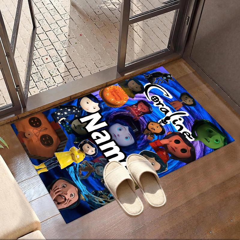 Custom Name Personalized Coraline Print Carpet, Versatile Home Decor Rug, for Playroom, Apartment, Balcony, Entryway, Hallway Gift