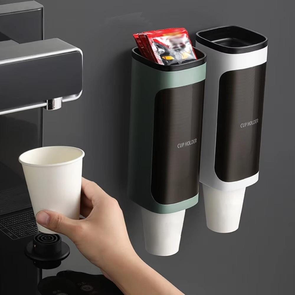 Water Resistant Wall-Mounted Cup Holder Space-Saving Disposable Cup Holder Cup Taker  Office Use