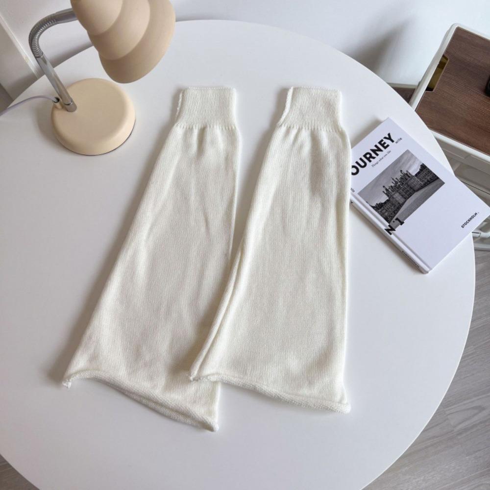 Women's Autumn and Winter New Bell Mouth Jk Solid Color Socks To Keep Warm Personalized Versatile Wool Leg Guards Knitted Leg Covers Stacking Socks