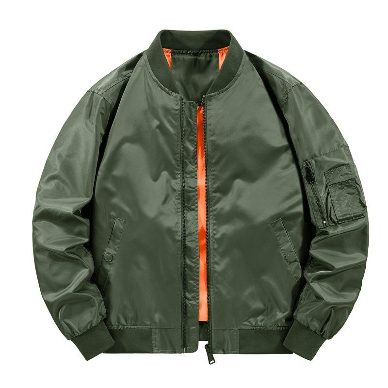 Trendy brand baseball jacket men's MA1 air force flight jacket cotton thickened top jacket printed logo