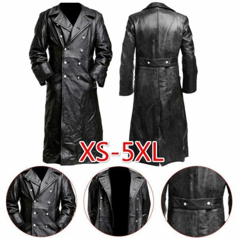 New autumn and winter vintage leather men's medieval coat Medieval coat men